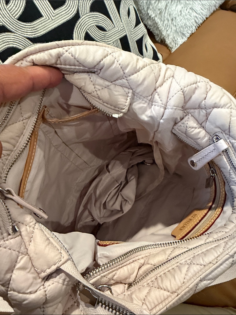MZ Wallace Quilted Shoulder Bag in Light Blush Pink - Picture 4 of 11
